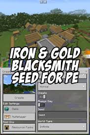 Minecraft Pe Village Seed With A Blacksmith Holding Good Loot Enter Kasd To Play This Mcpe Seed Minecraft Seed Minecraft Minecraft Pe