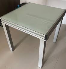 Get 5% in rewards with club o! Glass Top Metal Expandable Dining Table Furniture Home Living Furniture Tables Sets On Carousell