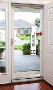 The glass panel needs to be removed to install the screen. Pella Storm Doors