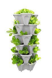 5 Tier Strawberry And Herb Garden Planter Stackable Gardening Pots With 10 Inch Saucer Stone Herb Garden Planter Vertical Garden Pots Garden Pots