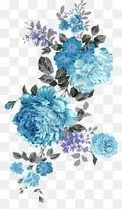 Peony Blue Black Leaf Blue Flowers Hand Painted Black Leaf Flowers Hand Painted Flowers Clipart Flower Png Images Free Watercolor Flowers Blue Flower Png