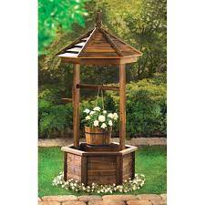 Rustic Wishing Well Planter Wishing Well Garden Backyard Landscaping Garden Decor