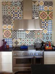 Cement Tile Shop Handmade Cement Tile Patchwork Pattern We Love This Installation Of Our Patc Patchwork Kitchen Moroccan Tiles Kitchen Kitchen Wall Tiles