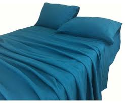 Teal Royal Blue Natural Linen Bed Sheets Contemporary Sheet And Pillowcase Sets By Superiorlinenshandmade