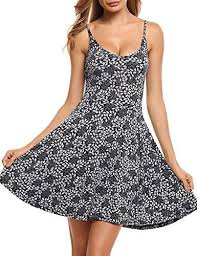 Coco Fashion Women S Casual Fit And Flare Floral Sleeveless Beach Slip Strap Skater Dress Summer Dresses Strappy Summer Dresses Short Dresses Casual
