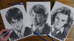 He goes to hogwarts school, where he studies magic. How To Draw Harry Ron And Hermione From Harry Potter Youtube