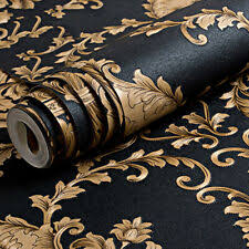Über 15.000 verschiedene tapetendesigns online | billigerluxus. Hoch Klasse Schwarz Gold Luxus Gepragt Textur Tapete 3d Damask Washable Pvc Ebay