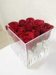 Transparent Acrylic Flower Box With 9 Holes Acrylic Display Stands Flower Boxes Acrylic Furniture