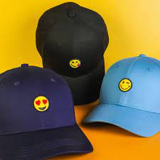 Embroidered Smiley Face Emoji Logo Baseball Hats Sports Baseball Hats Cotton Baseball Hats Custom Baseball Hats Smiley Face Emoji Logo Sports