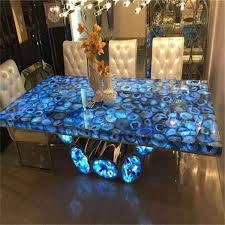 The vibrant stones add an element of bright, bold colour to any room. Modern Stylish Backlit Rectangle Blue Agate Dining Table Buy Transparent Table Top Agate Coffee Table Agate Side Table Product On Alibaba Com