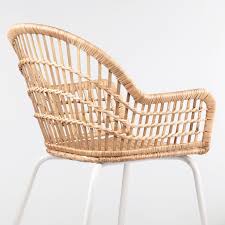 Nilsove Chair With Armrests Rattan White Ikea In 2020 Stuhle Armlehnstuhl Stuhlkissen