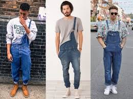 31 Stunning Outfits Ideas For Men Stunning S Day Outfits Ideas For Men Overalls In Blue Denim On Three Young Men 90s P 90er Style 90er Kleidung Denim Crop Top