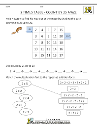 2 Times Table Times Tables Maze Worksheet 2 Times Table