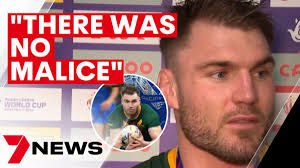 Australian Kangaroos player Angus Crichton sin binned during 2022 Rugby  League World Cup final
