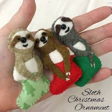 Diy Sloth Christmas Ornaments Felt Crafts Christmas Diy Felt Christmas Ornaments Christmas Ornament Pattern