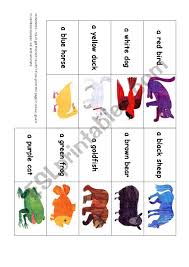 Inspired by the works of eric carle, this interactive toy features printed fabrics based on original eric carle art and an exclusive very hungry caterpillar clip! Brown Bear Brown Bear What Do You See By Eric Carle Dominoes Esl Worksheet By Anicja