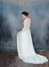 Shop the latest collection for wedding dresses with sleeves online in uk to highlight a season of standout trends. Delphina Long Sleeves Light Blue Tulle And Lace Wedding Dress Deer Pearl Flowers