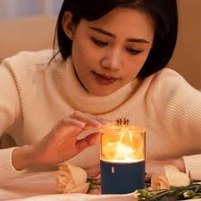 2024 Best Selling Rechargeable LED Night Light Electronic Crystal Salt Lamp  Made of Plastic Colorful Himalayan Salt Lamp