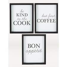 Maybe you would like to learn more about one of these? Monochrome Kitchen Slogan Framed Print Set Of 3 Home George At Asda