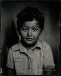 In camera trick photograghy with Bre Peltz, wet plate collodion, 8x10 black  glass ambrotype standing in the rinse bath.
