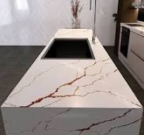 Artificial Calacatta Quartz Stone Slab Price Kitchen Countertop