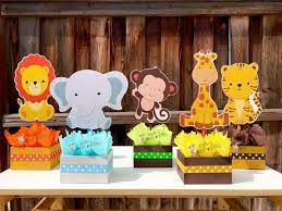 Jungle Baby Shower Centerpiece Baby Shower Party Decoration Et Centros De Mesa Para Ninos Temas De Baby Shower De Nino Decoraciones De Baby Shower Para Ninos