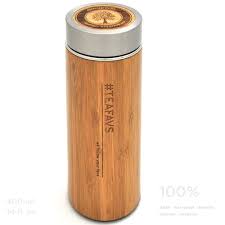 Thermobecher Reisebecher Tee To Go Tea Maker Doppelwandig Mit Tee Sieb Und Bambus Deckel 500ml Bpa Frei Amapodo Trinkflasche Edelstahl Bambus Becher