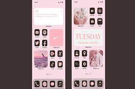 Best Aesthetic Pink Ios 14 Home Screen Ideas For Girls My Blog Check out this collection of amazing there's a lot to be said for the simplicity of black and white and these ios 14 home screens make it elegant.
