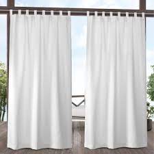 Measure from the top of the tabs to the bottom of the curtain with a tape measure in order to place the curtain rod at the correct height. Exclusive Home Curtains Winter White Solid Tab Top Room Darkening Curtain 54 In W X 84 In L Set Of 2 Eh8278 01 2 84v The Home Depot Outdoor Curtain Panels Indoor Outdoor Curtains Outdoor Curtains
