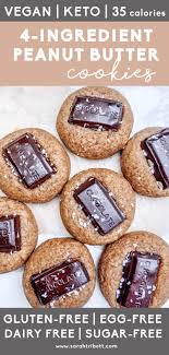 So, i decided to keep these sugarless cookies vegan. 4 Ingredient Peanut Butter Cookies Only 2g Carbs And 35 Calories Gluten Free Dairy Free Vegan Keto Paleo Low Carb Egg Free Sarah Tribett Low Calorie Cookies Sugar Free Cookies Low Calorie Desserts