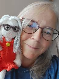 Made a mini me using the pattern book called knitting amigurumi dolls from  Cheryx. Knitadream. Glasses made from a pipe cleaner I coloured in. Having  a hoot with these patterns 😆