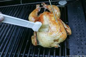 Remove the chicken from the grill and let it rest for about 10 minutes, before carving. Grilled Whole Chicken On A Gas Grill 101 Cooking For Two