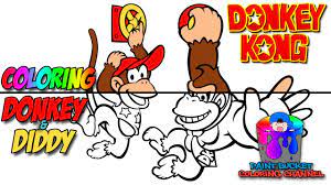 A detailed sketch of almighty godzilla coloring page. Coloring Donkey Kong And Diddy Kong Nintendo Video Games Coloring Page For Kids To Color And Play Youtube