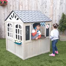 You asked for a white playhouse so you can add your own personal touches. Kidkraft Hillcrest 4 49 X 4 49 Outdoor Solid Wood Playhouse Reviews Wayfair