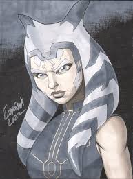 Ahsoka Tano Comic Art Live sketch opp Star Wars by Ryan Odagawa