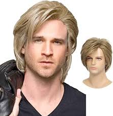 Amazon.com: Swiking Men Wigs Blonde Layered for Male Guy Short Fluffy  Natural Hair Synthetic Halloween Cosplay Costume Party Full Wigs (Blonde) :  Clothing, Shoes & Jewelry