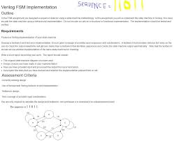 § does it work correctly? Verilog Fsm Implementation Outline Sequence 101 Chegg Com