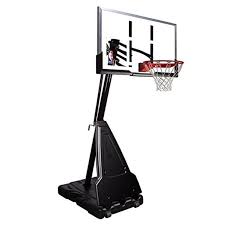 A portable basketball hoop has a large plastic base with wheels for rolling, but don't be fooled by the name. Spalding Nba Portable Basketball System 54 Acrylic Backboard Walmart Com Walmart Com