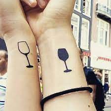 Wine Tattoo Matching Tattoo Small Best Friend Tattoos Friend Tattoos Matching Best Friend Tattoos