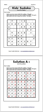 Puzzle the mind with three different versions. Sudoku Puzzles For Kids Sudoku Puzzles For Kids Super Teacher Worksheets