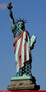 Statue Of Liberty Dressed In The American Flag American Flag Pictures American Flag Lady Liberty