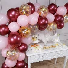 Pink balloon installation cheese & cracker spread shimmering rose gold. Partywoo Pink Gold And Burgundy Balloons 70 Pcs Burgundy Balloons Baby Pink Balloons Gold Confetti Balloons For Burgundy Bridal Shower Burgundy And Gold Party Decorations Burgundy Wedding Decors Buy Online At Best