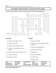 Crossword puzzle for english beginners and and young learners. Simple Machines Crossword Puzzle Learn With Puzzles