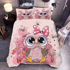 Check out our girls owl bedding selection for the very best in unique or custom, handmade pieces from our shops. Cute Owl Bedding Sets 3d Printed Pink Owl Lovely Duvet Cover Set Comforter Cover Set For Kids Girls Wish