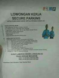 Contoh surat lamaran kerja dan cv terbaru, contoh surat lamaran pekerjaan bahasa inggris, tulis tangan, via email, guru itulah contoh surat lamaran kerja di toko yang bisa kamu jadikan acuan. Kasir Parkir Spp Dan Petugas Parkir Spl Yogi Sanogi Di Bekasi Kota 22 Jun 2019 Loker Atmago Warga Bantu Warga