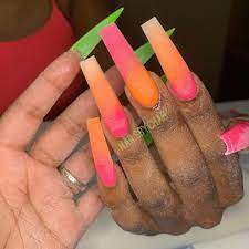 Nailsbychar On Instagram Tropical Punch Pearlandnails Houstonnails Katynails Nailsofinstagram Wedding Acrylic Nails Remove Acrylic Nails Nail Designs