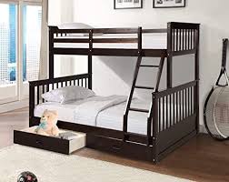 Twin Over Full Bunk Bed With Storage Drawers Weyoung Solid Wood Bunk Bed Frame With 2 Raised Pane Bunk Beds With Storage Bunk Beds With Drawers Wood Bunk Beds