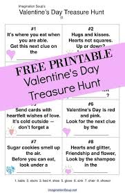Printable Birthday Scavenger Hunt For Adults Free Printable Valentine S Day Treasure Hunt Imagination Soup Valentines Printables Free Valentines Printables Treasure Hunt