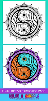 Paper size letter (8.5 x 11); Yin Yang Coloring Page M78 Color A Mandala