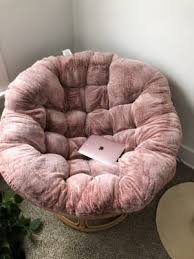 Dusty Rose Faux Fur Papasan Chair Cushion World Market In 2020 Comfy Room Ideas Papasan Chair Cushion Girl Bedroom Decor